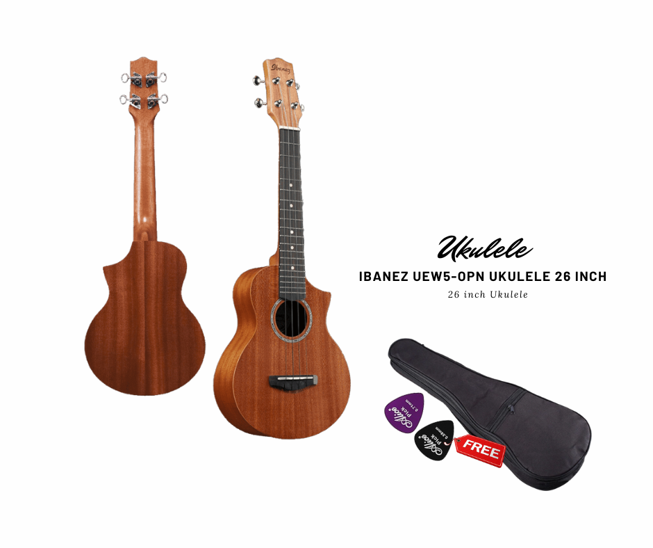Ibanez UEW5OPN Cutaway Concert Style EW Ukulele Guitar Paradise