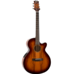 Mitchell MX430 Spalted Maple Acoustic-Electric Guitar Whiskey Burst