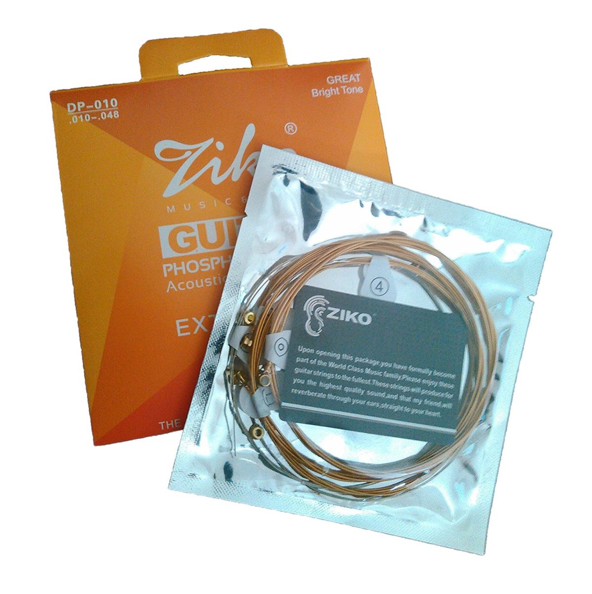 Ziko DN-010 Phosphorous Bronze Extra Light Acoustic Guitar Strings Set