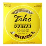 ZIKO DCZ-010 BRASS EXTRA LIGHT Bright Rich Tone Acoustic Guitar Strings Set
