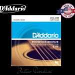 D'Addario EJ16 Phosphor Bronze Acoustic Guitar Strings, .012-.053 Light Gauge Well-Balanced Acoustic Tone