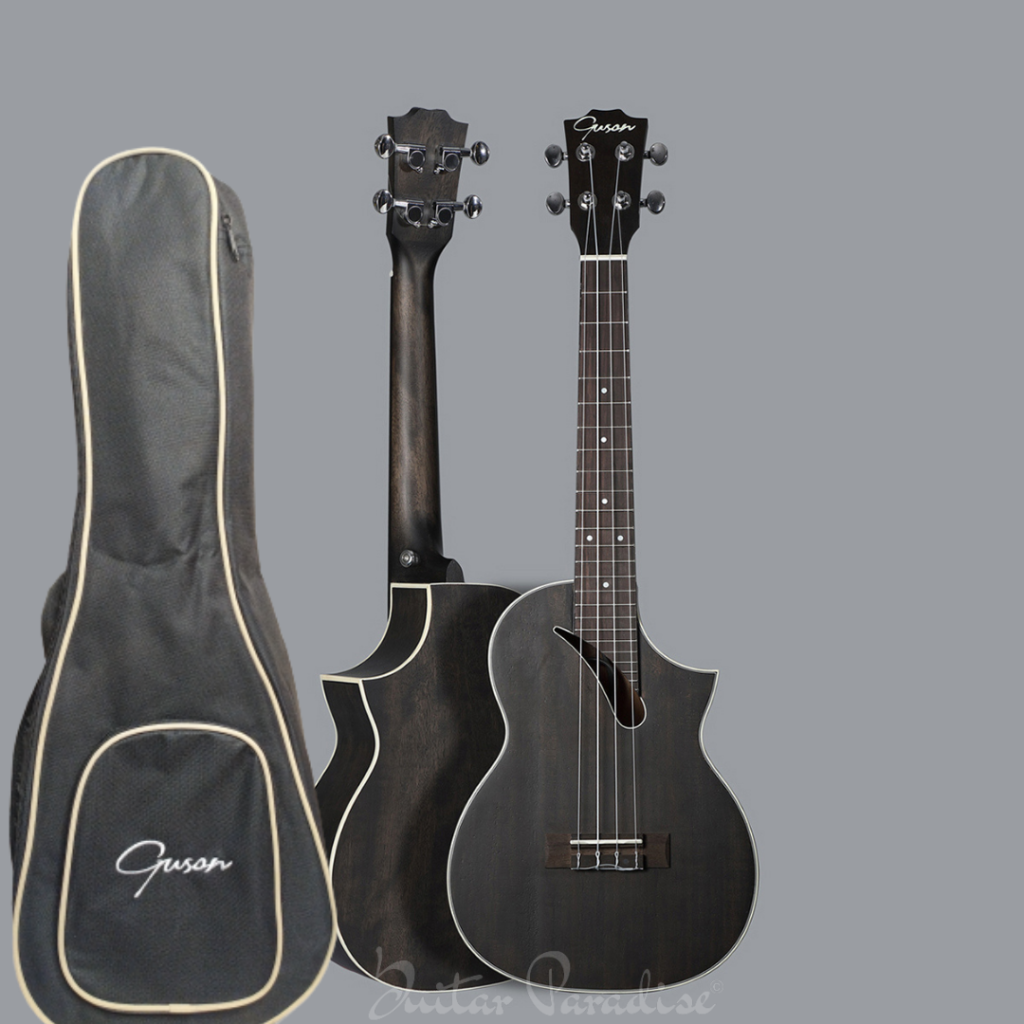 Guson GUT-10 BK 26 Inch Tenor Electro Acoustic Ukulele with built-in equalizer with carrying bag