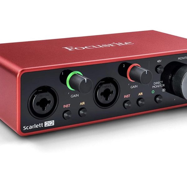 USB 2.0 Audio Interface, 2-in/2-out, 24-bit/192kHz, with 2 Mic/Line/Instrument Inputs, Switchable Air Mode, USB Bus Power, and Bundled Software - Mac/Win/iPad Pro