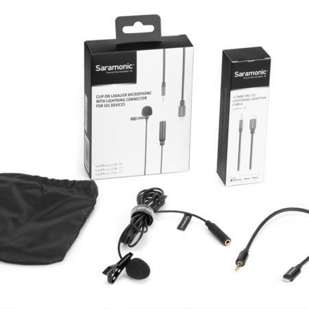 Saramonic LavMicro U1A Clip-on Lavalier Microphone with Lightning Connector - 6.6 foot Cable