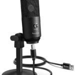 Fifine K670B Podcast Microphone USB with Headphone Monitoring 3.5mm Jack and Pluggable USB Connectivity Cable for Computer,PC,Laptop, Recording Voice Over, Streaming Twitch/Gaming/YouTube/Discord-K670B