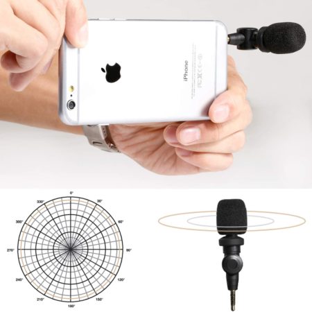 Saramonic SmartMic Professional Mini Condenser Flexible Microphone for Smartphones,Vlogging Microphone for iPhone and YouTube Video, Mic for iOS Apple iPhone 7 7s 8 X 11 6 6s iPad and Android Phone