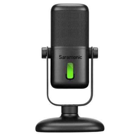 Saramonic SR-MV2000 Large Diaphragm Professional USB Studio Microphone with Magnetic Tabletop Stand, Headphone Out and Multi-Color LED for Computers and Mobile Devices (SR-MV2000)