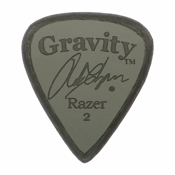 badgeGravity Rob Chapman Signature Razer Standard 2mm Pick Smoke Grey - Unpolished Edge Guitar Pick