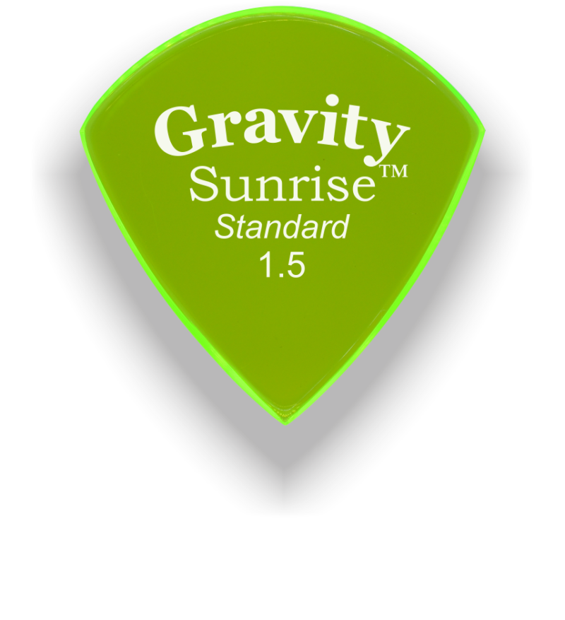 Gravity Picks Sunrise - Standard Size, 1.5mm, Polished Handcrafted Acrylic Guitar/Bass Pick with an 80-degree Bevel- GSUS15P