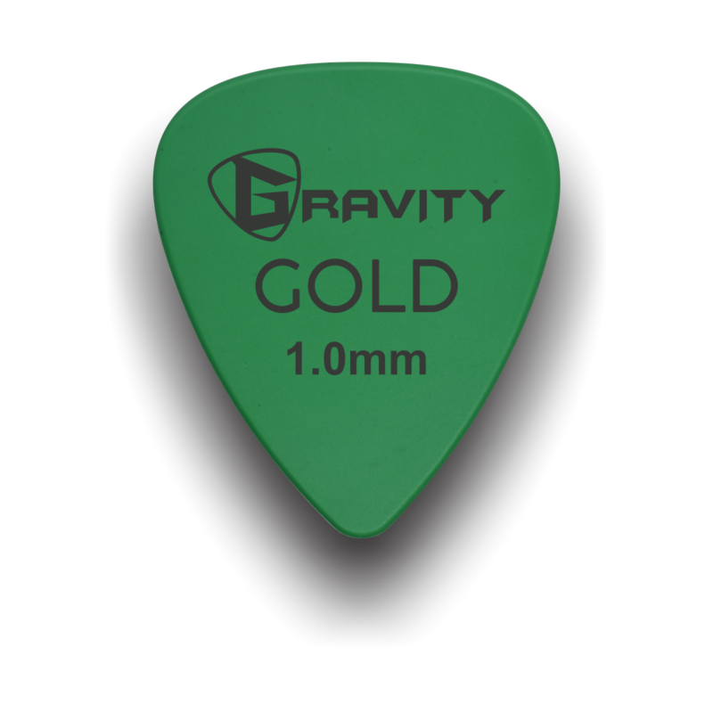 badgeGravity Picks Colored Gold Traditional Teardrop Guitar Pick - 1.0mm Green