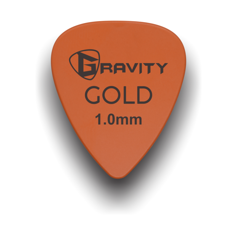 badgeGravity Picks Colored Gold Traditional Teardrop Guitar Pick - 2.0mm Orange
