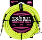 Ernie Ball Braided Instrument Cable, Straight/Angle, 10ft, Neon Green/Black - Image 2