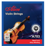 Alice A703 Violin Sting Set, Plated Steel Plain String, Steel Core, Alloy Winding