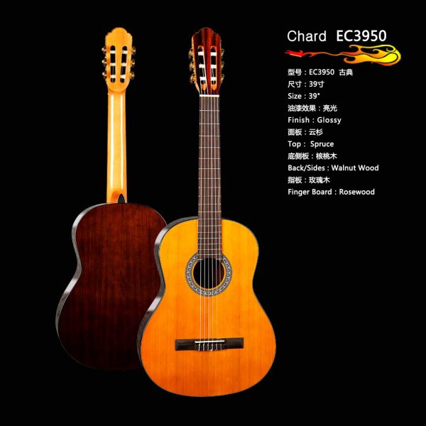 Chard Full Size 39 Inc Classical Nylon Guitar( EC3950)