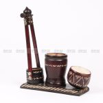 Traditional Retro Pencil/Pen Cup Holder Handmade Wooden Desk Organizer
