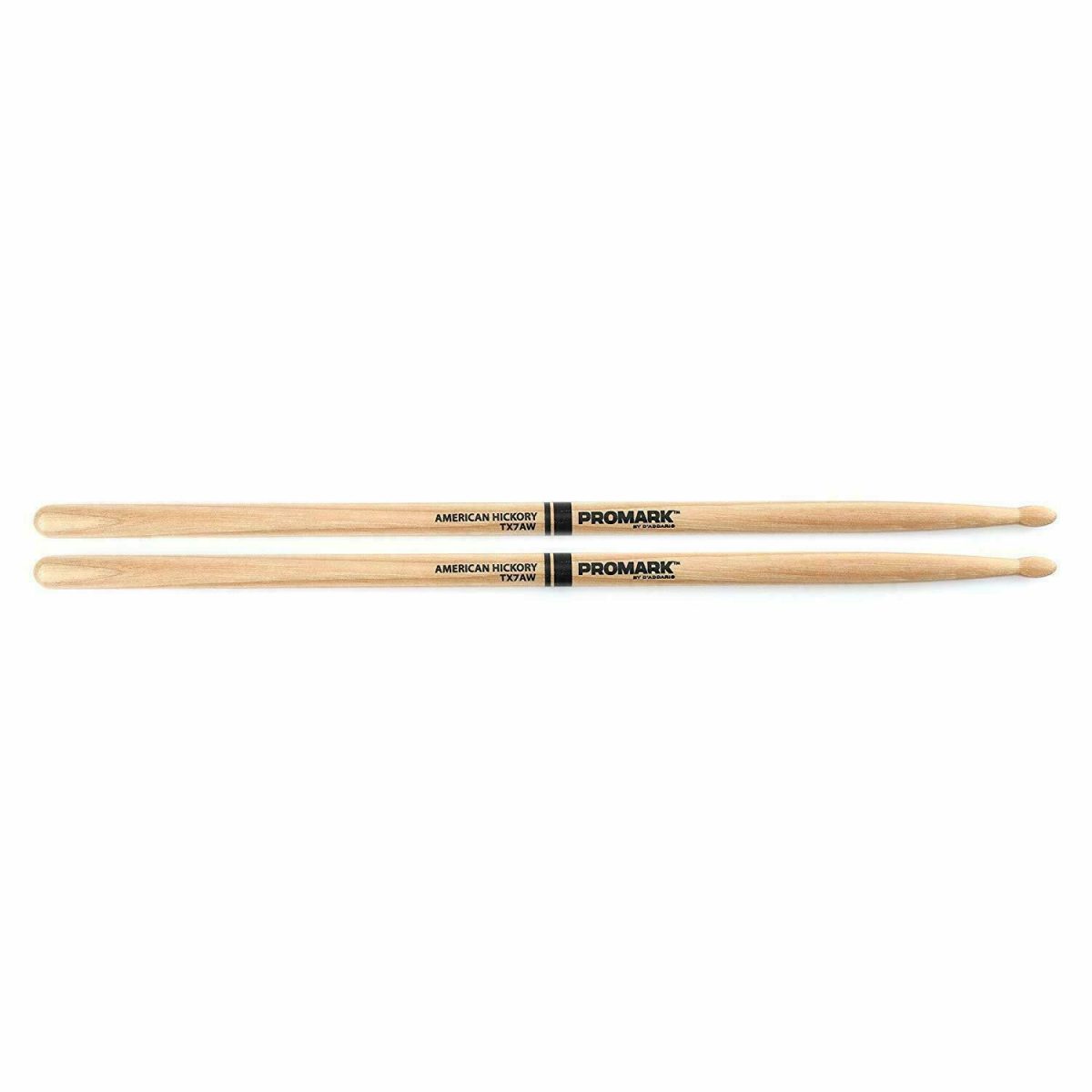 PRO MARK 7A DRUM STICKS HICKORY MILLENNIUM II WOOD TIP (TX7AW) - Image 2
