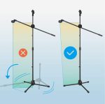 Moukey Microphone Mic Stand, Tripod Boom Microphone Stand with 2 Non-Slip Mic Clip Holders and 2 Foam Covers, Collapsible and Adjustable Mic Stand Suitable for Shure SM7B and SM58, Black, MMs-3 - Image 7