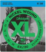 D'Addario EXL130 Nickel Wound Electric Guitar Strings, Extra-Super Light, 8-38 - Image 2