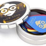 Pick Geek Delrin Guitar Pick Set -16 Pcs Cool Custom Guitar Picks (Plectrums) for Your Electric, Acoustic, or Bass Guitar - Light, Medium, Heavy & X-Heavy - Presented in a Luxury Metal Pocket Box