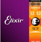 Elixir E16052 Nanoweb Phosphor Bronze Acoustic Guitar Strings Light Gauge 12-53