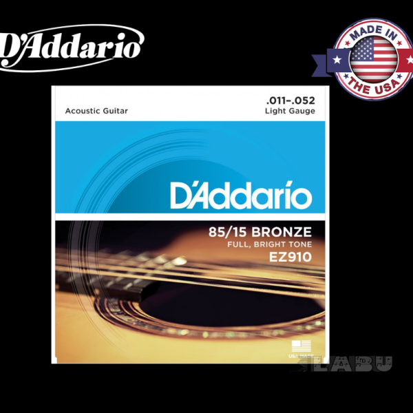 D'Addario EZ910 85/15 Bronze Acoustic Guitar Strings, 11-52 Light