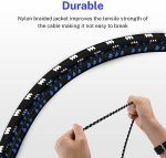 Donner Guitar Cable 10 ft, Electric Instrument Cable Bass Amp Cord for Electric Guitar Bass Amplifier Audio, 1/4" Right Angle to Straight, Black White - Image 4