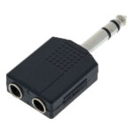 Single Male to Female 6.35mm Dual Mono Stereo Jack Headphone Microphone Y Splitter Converter 1/4" Stereo Audio Jack Plug Adapter