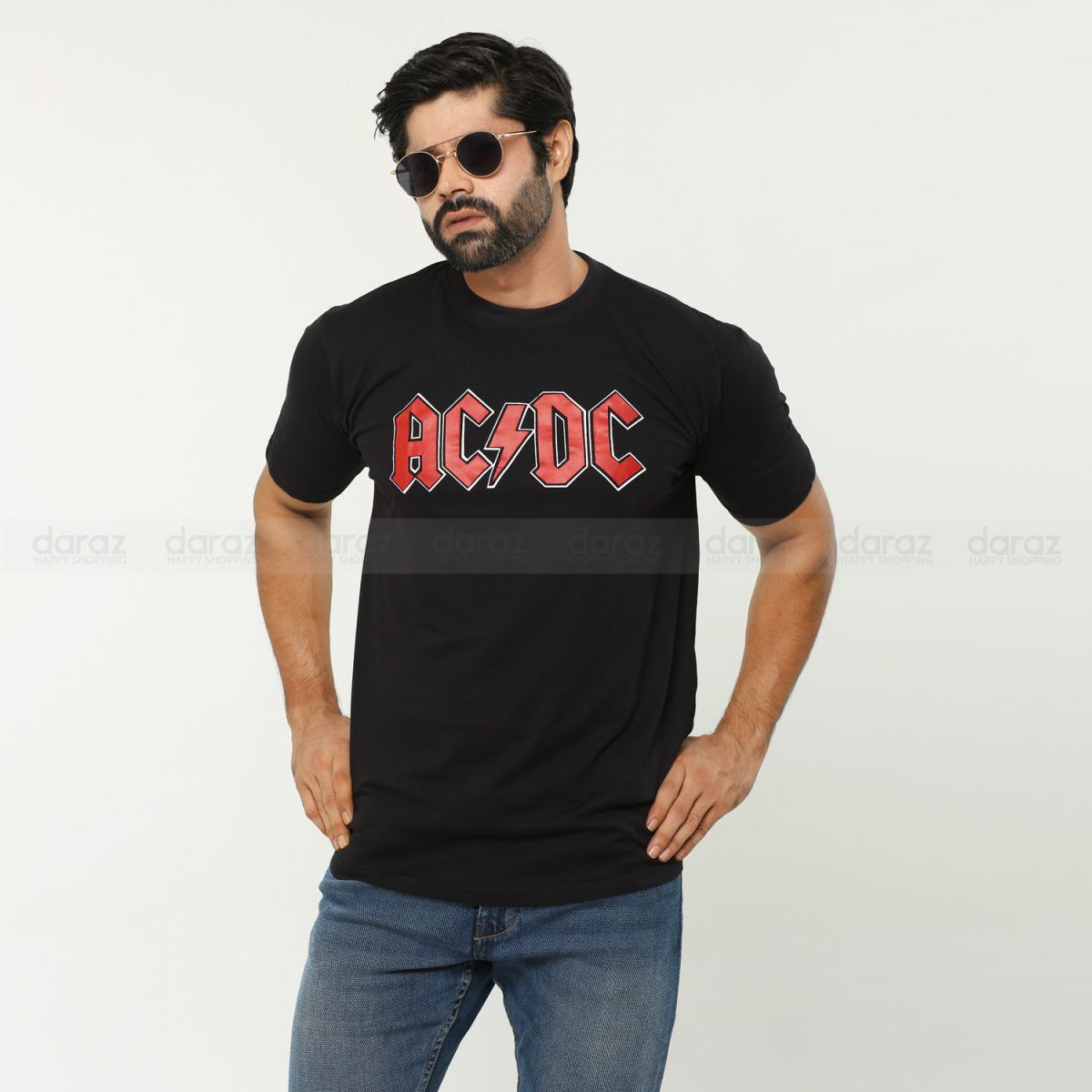 ACDC official logo Band T-shirt Mens T-Shirt Band Genres Hard rock blues rock rock and roll heavy meta - Image 1