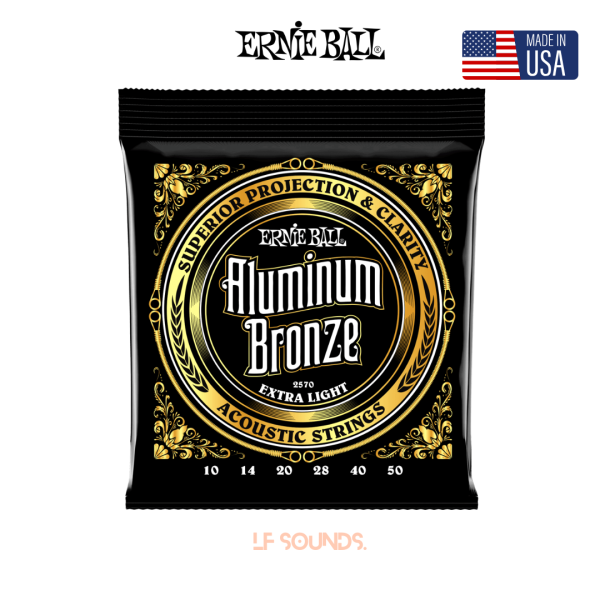 Ernie Ball Extra Light Aluminum Bronze Acoustic Guitar Strings, 10-50 Gauge (P02570)