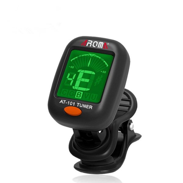 AROMA  Digital Clip-on Electric Guitar Tuner Foldable Rotating Clip High Sensitivity Ukulele Guitar Parts & Accessories