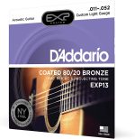 D'Addario EXP13 Coated 80/20 Bronze Acoustic Guitar Strings - .011-.052 Custom Light - Image 2