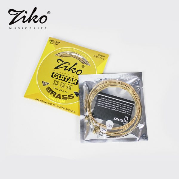 ZIKO DCZ-010 BRASS EXTRA LIGHT Bright Rich Tone Acoustic Guitar Strings Set