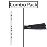 Combo of Scal C-8 Steel Flute and Flute Bag - Silver