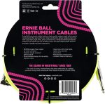 Ernie Ball Braided Instrument Cable, Straight/Angle, 10ft, Neon Green/Black - Image 4