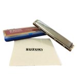 Suzuki Study-24 24 Holes Harmonica Tremolo Key of C with Cleaning Cloth Box Musical Instrument for Beginner Student