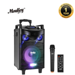 Moukey Karaoke Machine Speaker, Bluetooth Outdoor Portable Wireless Speaker PA System with 10" Subwoofer, Microphone, DJ Lights, Rechargeable Battery, Recording, MP3/USB/TF/FM (RMS 140W to 520W Peak)