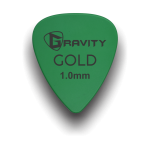 Gravity Picks Colored Gold Traditional Teardrop Guitar Pick - 1.0mm Green