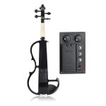 4/4 Electric violin set with S-shape Electronic Silent Mahogany Violin with Ebony Fittings, Carrying Case, Audio Cable, Rosin, Bow - Image 5