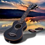 ZI 21 Inches Ukulele 4 Strings Spruce Ukulele Ultrathin Special Black Color - Image 3
