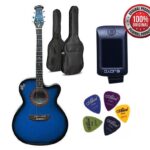 Combo Offer Signature Pure Blue Acoustic Semi-Electric Guitar