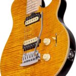 Sterling by Music Man 6 String Solid-Body Electric Guitar, Right, Trans Gold (AX3FM-TGO-M1)