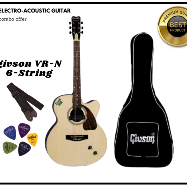 Givson Venus Rose VR-N 6-String Cutaway Electro-Acoustic Guitar - giter