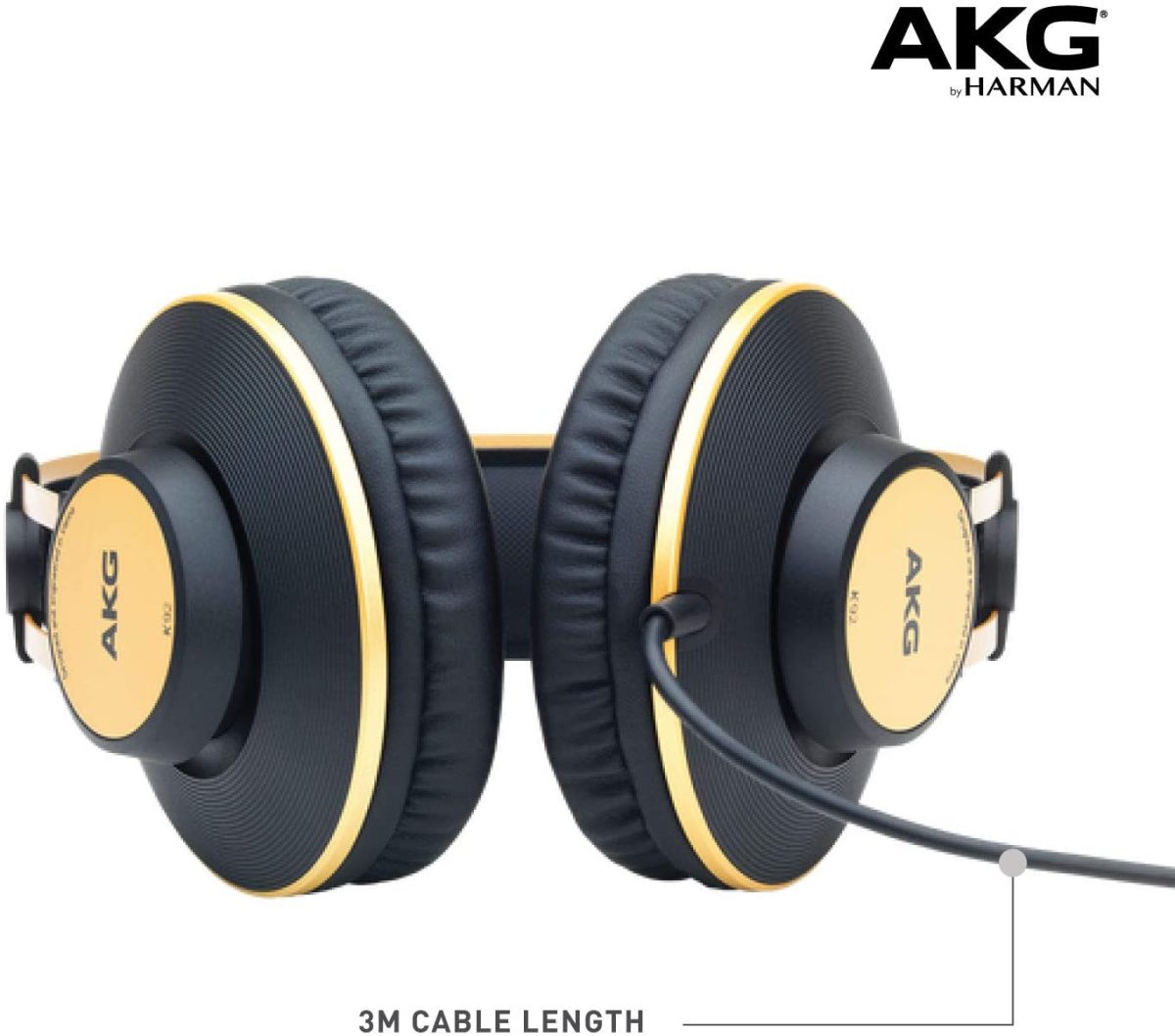 AKG_Pro Audio K92 Over-Ear, Closed-Back, Studio Headphones, Matte Black and Gold - Image 4