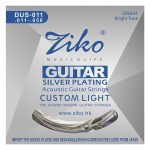 Ziko DUS-011 Acoustic Guitar Strings Silver Plating Custom Light Great Bright Tone (011-050)