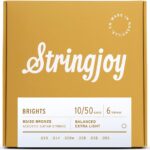 Stringjoy Bright Brass Acoustic Guitar Strings 10/50, (Extra Light Gauge - 10-50)