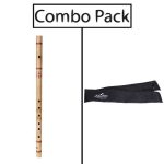 Combo of Bamboo A Natural Medium Flute for Beginner Series and Flute Bag - Natural
