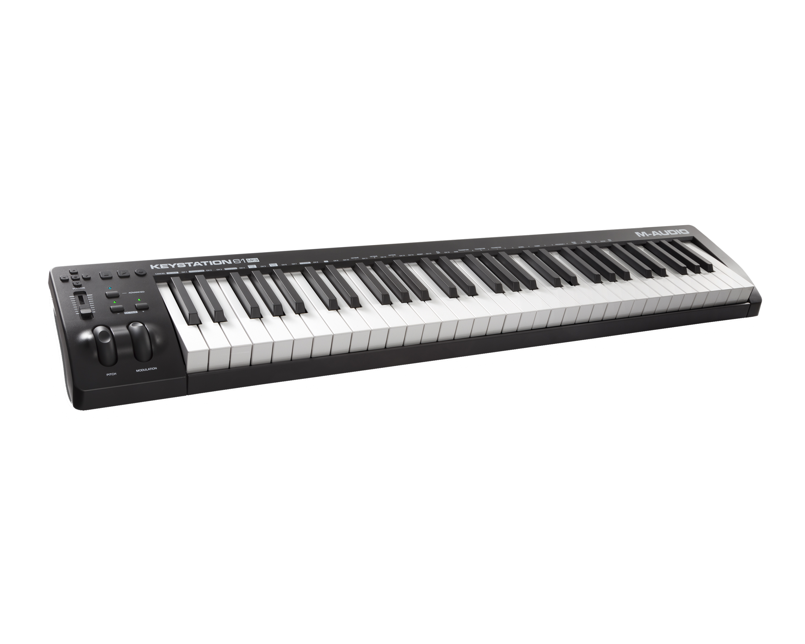 6d264e84c2b17432461275ba4d46ed96.png M-Audio Keystation 61 MK3 | Compact Semi-Weighted 61-Key USB-Powered MIDI Keyboard Controller with Assignable Controls, Pitch / Modulation Wheels and Software Production Suite included - Image 1