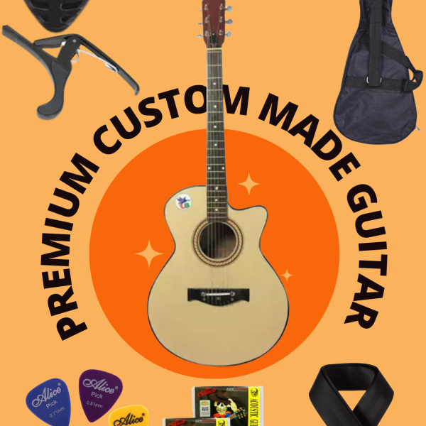 Best Premium Acoustic Guitar Matte Natural With bag-Belt-Strings-Picks-Capo&Holder-(Matte Natural)