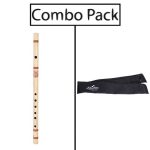 Combo of Bamboo E Natural Medium Flute for Beginner Series and Flute Bag - Natural