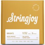 Stringjoy Bright Brass Acoustic Guitar Strings 11/52, (Super Light Gauge - 11-52)